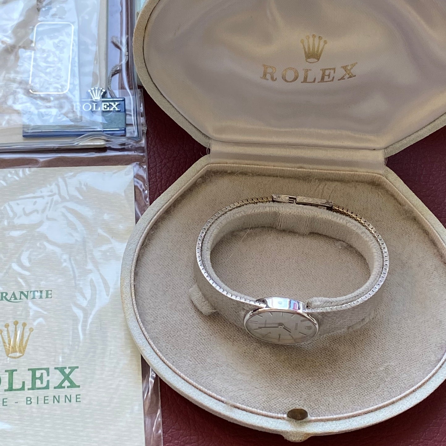 Full - Set Rolex Precision Vintage Ladies' Watch 18k White Gold 1973 - PM VINTAGE WATCHES -