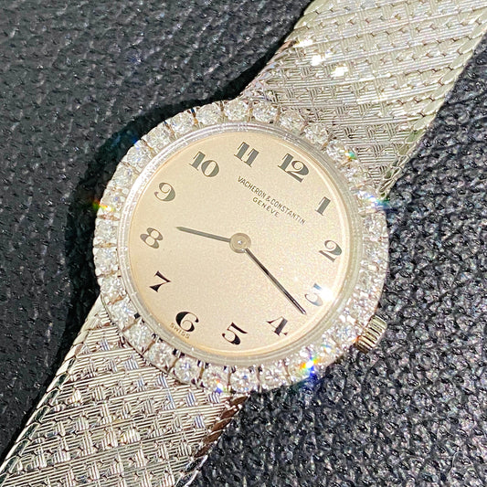 Vacheron Constantin 7146 Vintage Ladies Watch 18k White Gold Diamond Bezel - PM Vintage Watches - Vacheron Constantin