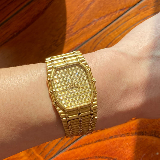Audemars Piguet Bamboo Paved Diamond QZ Watch - PM Vintage Watches -