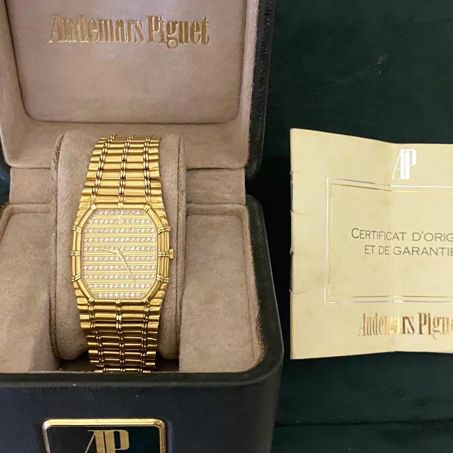 Audemars Piguet Bamboo Paved Diamond QZ Watch - PM Vintage Watches -