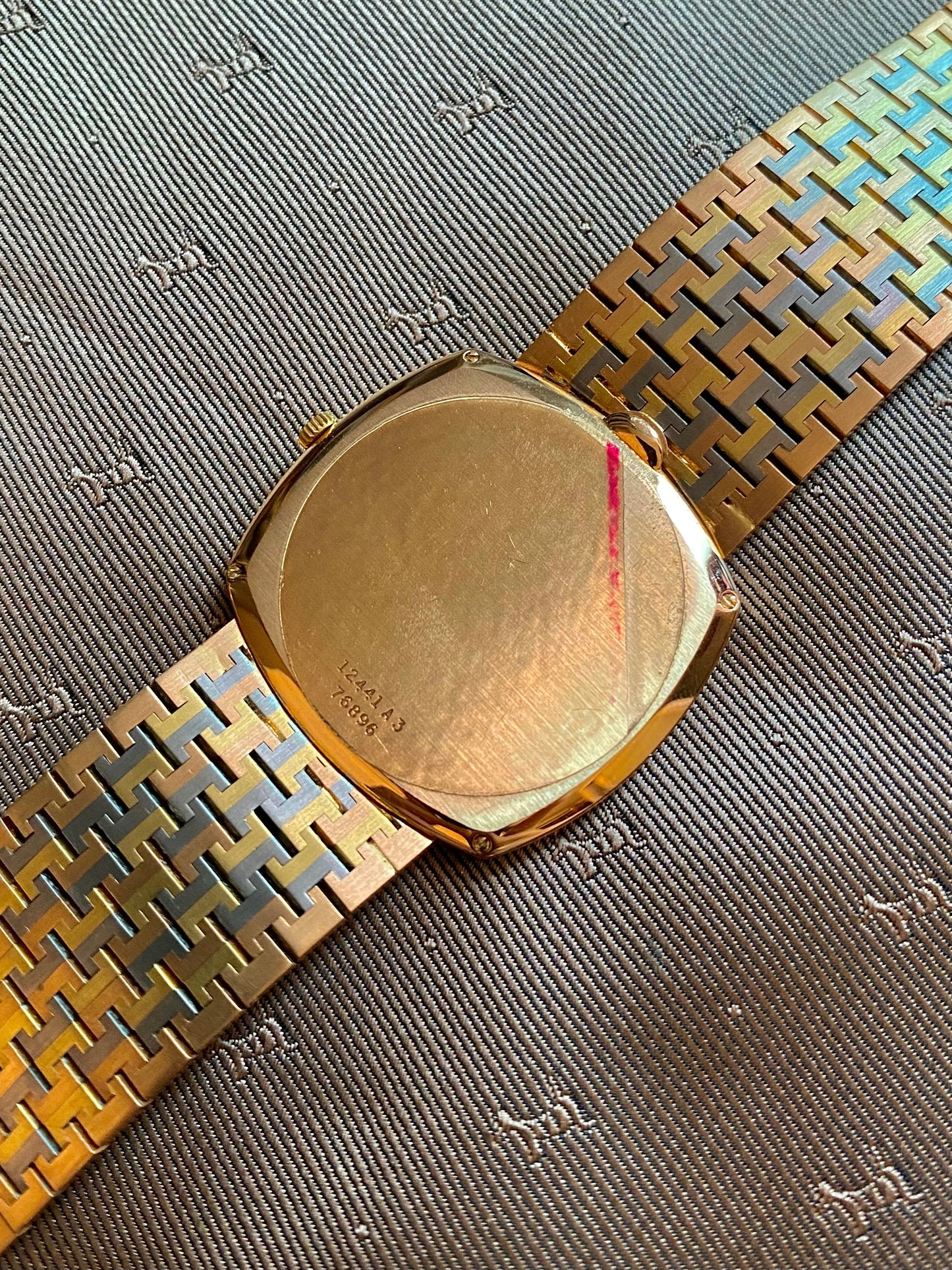RARE Piaget Tricolour Three Colour Cushion Shape 18K Gold Mens Vintage Watch - PM Vintage Watches - Piaget