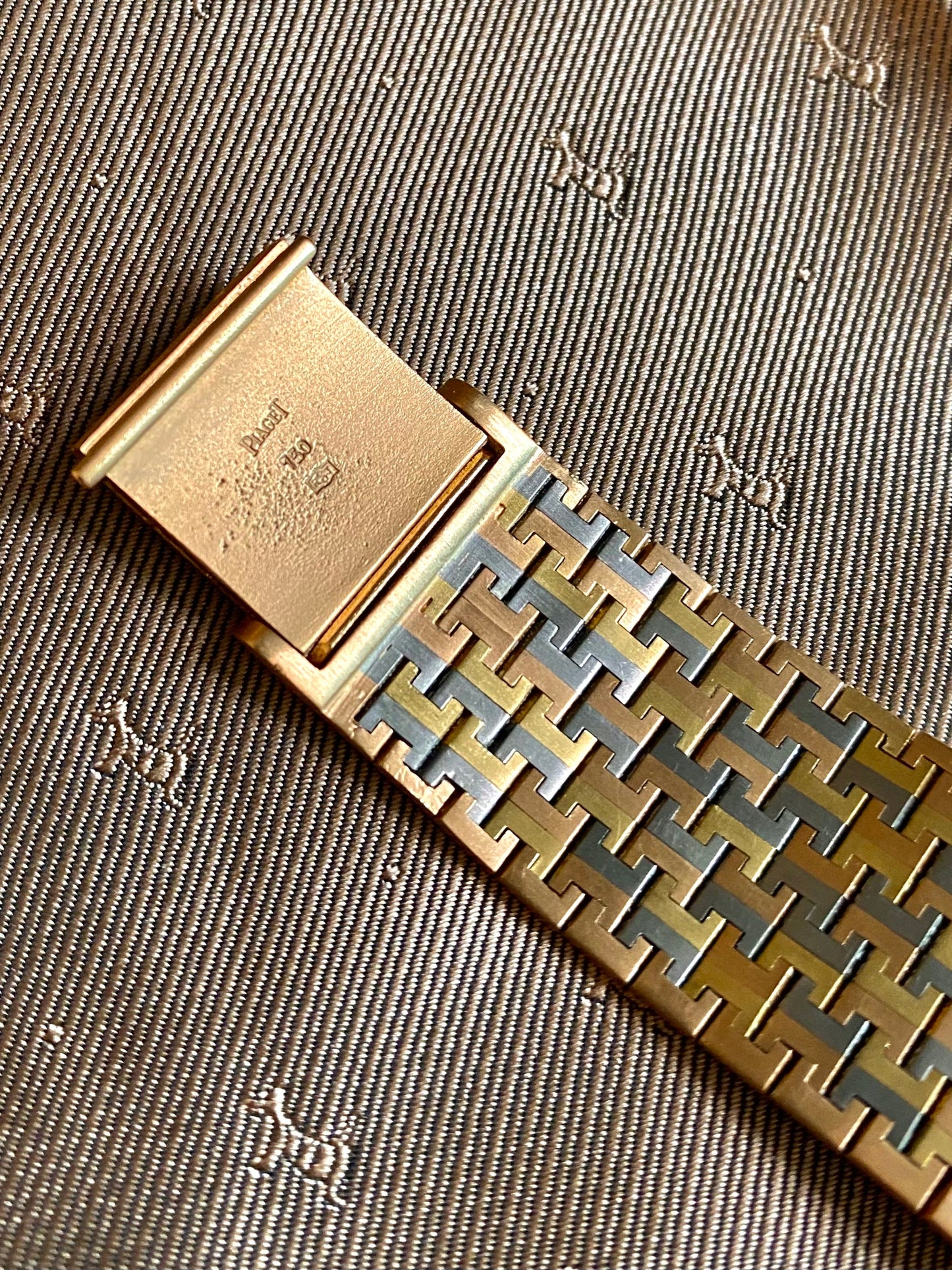 RARE Piaget Tricolour Three Colour Cushion Shape 18K Gold Mens Vintage Watch - PM Vintage Watches - Piaget