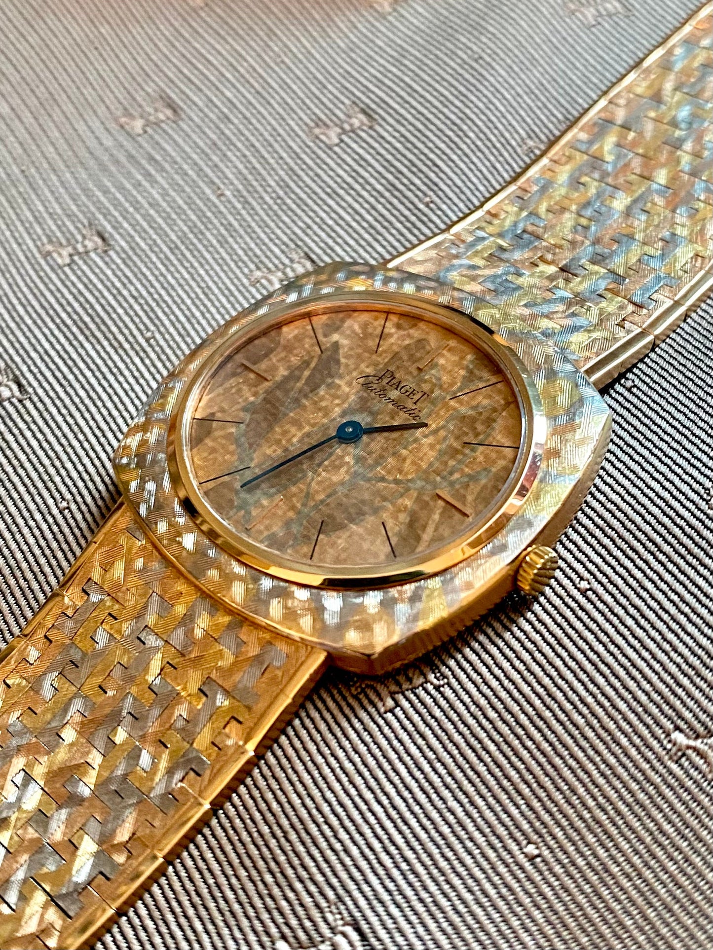 RARE Piaget Tricolour Three Colour Cushion Shape 18K Gold Mens Vintage Watch - PM Vintage Watches - Piaget