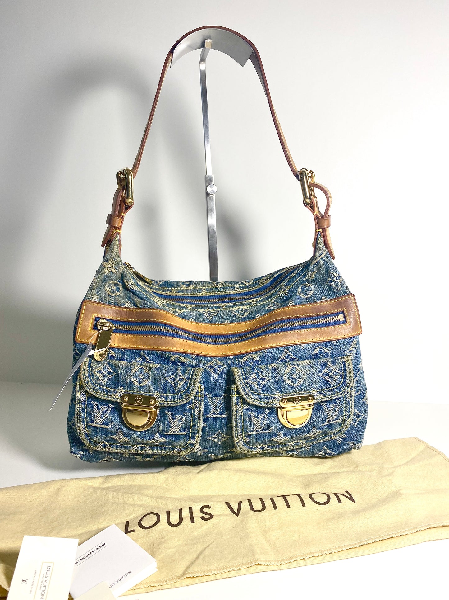 Blue Louis Vuitton Monogram Denim Baggy PM Crossbody Bag