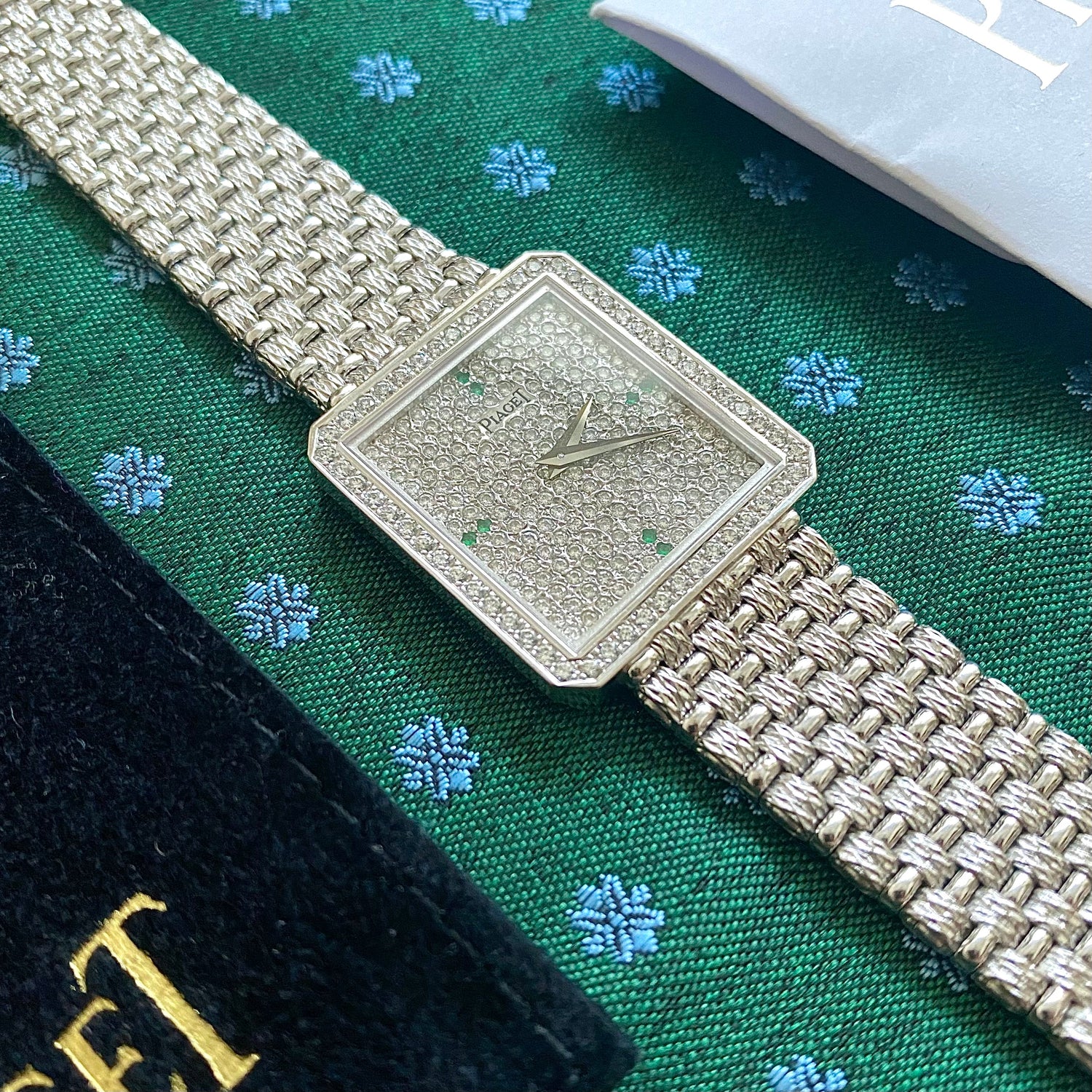 Piaget Protocole Paved Diamond Emerald Index Ladies Vintage Watch - PM Vintage Watches - Piaget