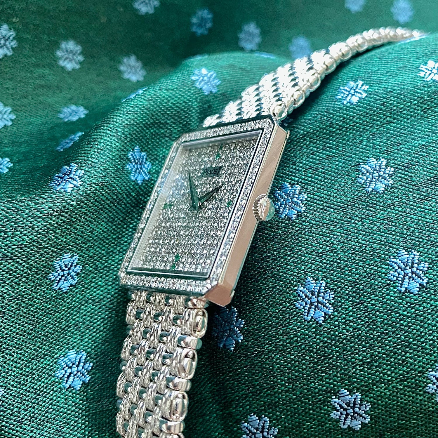 Piaget Protocole Paved Diamond Emerald Index Ladies Vintage Watch - PM Vintage Watches - Piaget